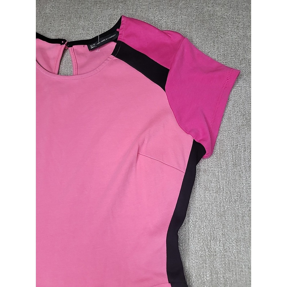 New York And Company Pink & Black Color Block Fit & Flare Womens Small Dress - Picture 3 of 14